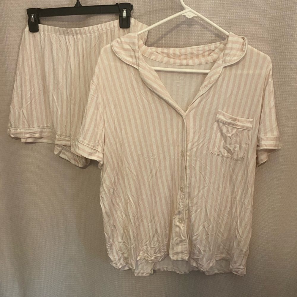 Pastel striped pajama set